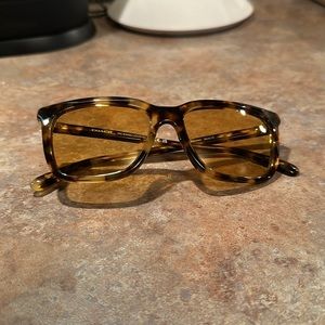 Marbled Coach Sunglasses with yellow tinted lenses